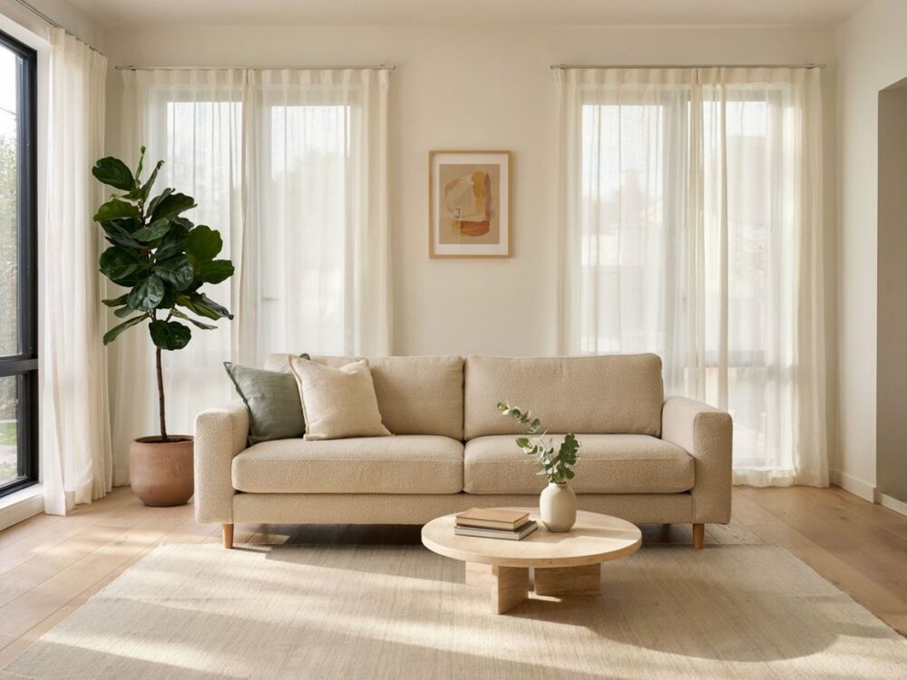 komfortowa sofa w salonie