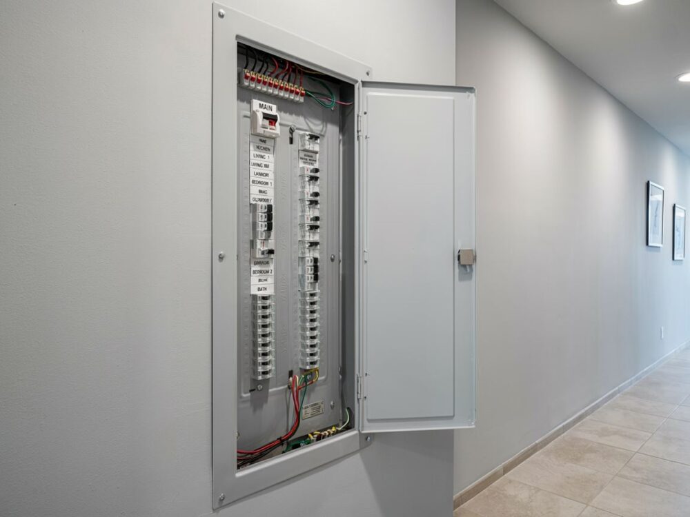 ukryta skrzynka elektryczna ściana